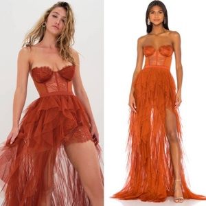 For Love & Lemons Bustier Gown ( Size: Medium Color: Rust)